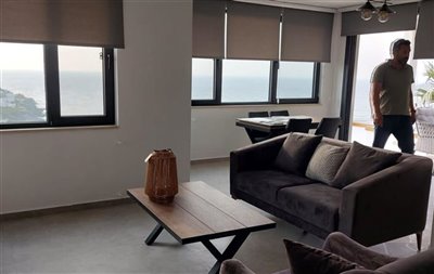 Sea View Duplex Yalikavak Apartment - Open-plan layout