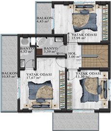 Off-Plan Villas in Kemer- First Floor Plan