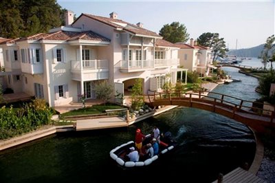 Luxury Villa By The Sea In Gocek, Fethiye - landscaped complex with canals