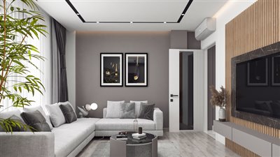 Off Plan Modern Antalya Property For Sale-Living Area