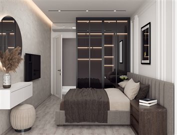 Off Plan Modern Antalya Property For Sale-Modern Bedroom
