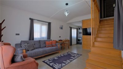 Newly Built Unique Calis Villa For Sale - Open plan living area entrance