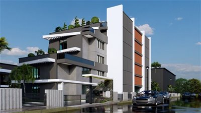 Antalya Off-Plan Apartments For Sale in Altintas - View of the rear of the apartment block