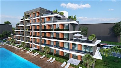 Antalya Off-Plan Apartments For Sale in Altintas - View showing the large communal pool