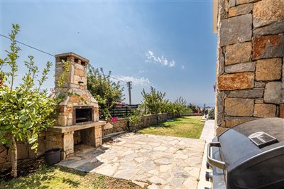 Luxurious unique villa in Gumusluk For Sale – Stone BBQ and terrace