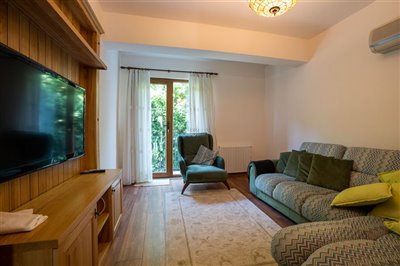 Beautiful Gocek Stone Villa For Sale - TV Room with access to gardens
