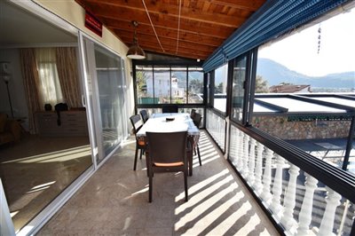 Beautiful Detached Private Villa In Fethiye For Sale - Sun terrace from the living room