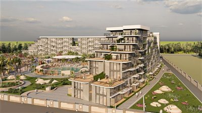 Amazing Off-Plan Project Of Antalya Apartments For Sale - Side view to complex