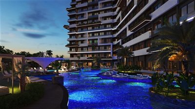 Luxury Off-Plan Antalya Properties For Sale - Large communal outdoor pool