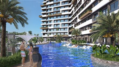 Luxury Off-Plan Antalya Properties For Sale - Outdoor communal pool
