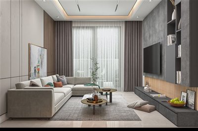 Luxury Off-Plan Antalya Properties For Sale - Spacious living room