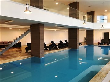 Newly Built, Sea and City View Kusadasi Apartments For Sale - Indoor communal swimming pool