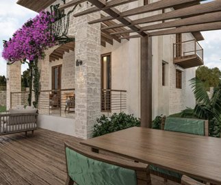 Nearing Completion Detached Stylish Marmaris Duplex Villas For Sale – Semi-covered pergola in the private garden
