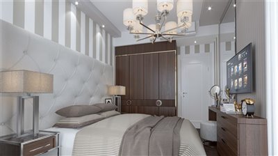 Impressive Off-Plan Antalya Apartments For Sale - Comfortable yet stylish double bedroom