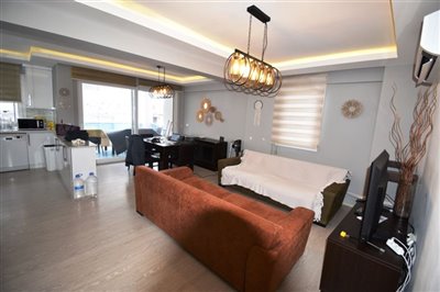 Spacious Fethiye Four Bedroom Duplex Apartment For Sale In A Popular Residential Location- Spacious open-plan living room