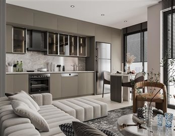 Off-Plan Luxury Smart Home Apartments Close To Lara In Altintas - Stylish open-plan living space