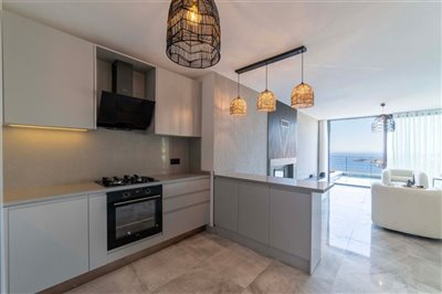 Seafront Bodrum Luxury Villas And Apartments – Crisp white modern kitchen