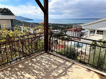 Detached Sea View Villa in Akbuk For Sale- Balcony with stunning sea views