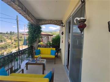 Rural Detached Fethiye Property For Sale - Beautiful front balcony