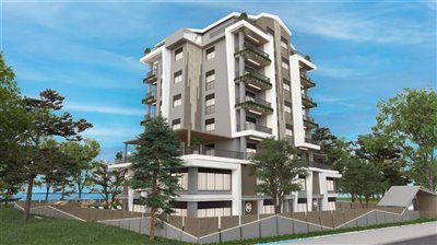 Simplistic Altintas Properties For Sale - Side view of apartment block