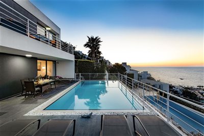 Immaculate Sea View Yalikavak Villa For Sale – Main view of villa, pool and sea views