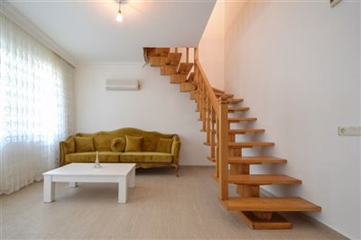 Immaculate Sea View 3-Bed Apartment For Sale In Kargicak - Gorgeous wooden staircase