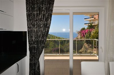Immaculate Sea View 3-Bed Apartment For Sale In Kargicak - Gorgeous sea views from kitchen