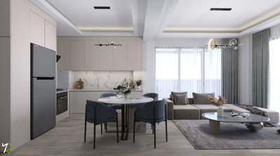 Simplistic Antalya Apartments For Sale - Open-plan living space
