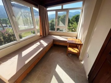 Delightful Semi-Detached Dalyan Cottage For Sale – Lovely covered balcony with abundant daylight