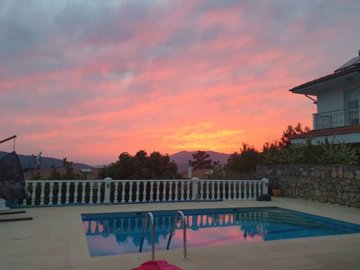 Charming Detached Villa In Fethiye For Sale with Private Pool and Gardens - Magical sunset views from the private pool