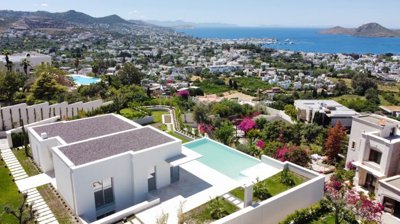 Luxury Bodrum Newly Built Elite Property For Sale - Main view of luxury villas with sea views