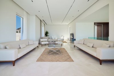Luxury Bodrum Newly Built Elite Property For Sale - Minimalist modern open-plan lounge 