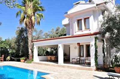 Uniquely Designed Fethiye Property For Sale – Main view of villa and pool