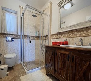 A Beautiful Stone-Built Duplex Alacati Property For Sale - Modern fully installed bathroom