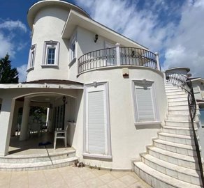 A beautiful Detached Golf Villa in Antalya For Sale - Unique duplex villa with curved exterior staircase