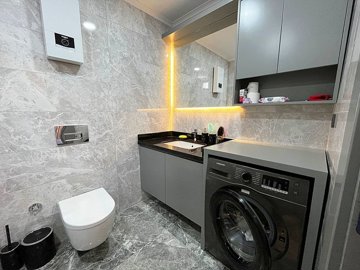 Exquisite Fully Furnished Kargicak Apartment For Sale - Luxury high-quality bathroom