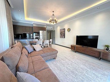 Exquisite Fully Furnished Kargicak Apartment For Sale - Spacious open-plan living space