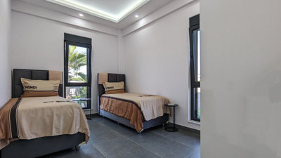 Smart-Home Villa For Sale in Antalya - Lovely twin bedroom