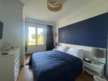 Divine Sea View Bodrum Garden Apartment In Gumusluk For Sale – Fully furnished master bedroom