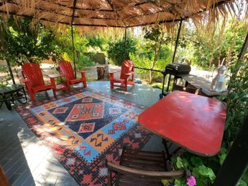 Nestled Within Nature, A Unique Bungalow With Workshop In Koycegiz, Dalyan For Sale - Gorgeous covered seating area