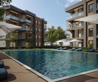 City-View Apartments For Sale In Kusadasi - Communal swimming pool and sun terraces