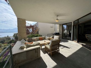 A Serene 2-Bedroom Apartment In Bodrum For Sale - Sea view seating area on the terrace