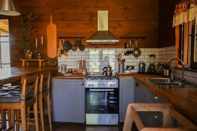 Charming Wooden House & Small Bungalow In Bodrum For Sale - A good-sized kitchen with breakfast bar