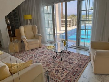 A Dream Villa In Dalaman With Sea & Nature Views & A Private Pool For Sale - Lounge with access to private pool