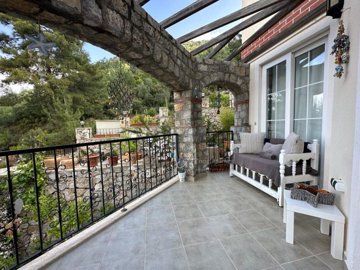 Beautiful Detached Villa In Uzumlu, Fethiye For Sale - Wrap around balcony with pool and garden views