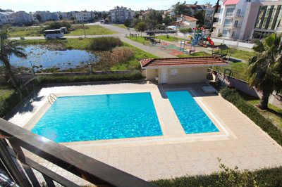Centrally Located Apartment In Belek, Antalya For Sale - Pool views from the balcony