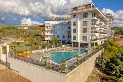 Alanya Duplex Apartment In Kestel For Sale - Main view to the sea view complex