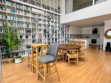 Sea-View Property For Sale In Fethiye - Library, dining area and kitchen