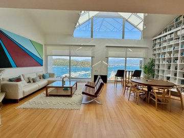 Sea-View Property For Sale In Fethiye - Lounge with a skylight