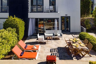 A Serene Duplex Garden Apartment In Bodrum For Sale - Beautiful exterior with sea views